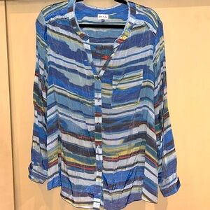 Yarn & Sea blouse size 2X light weight with roll up tab sleeves